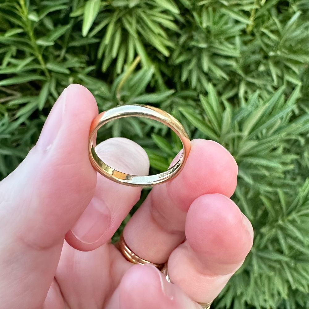 RESERVED Tiffany & Co. 18K Gold Tiffany Forever Band Ring 3mm. Size 8.25 - Picture 6 of 7